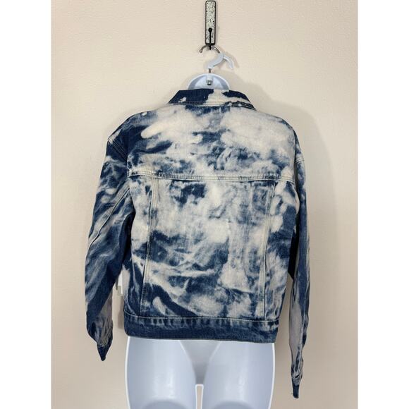 BP. Oversized Blue Bleached Wash Denim Jacket XS NWT Nordstrom - Picture 4 of 7
